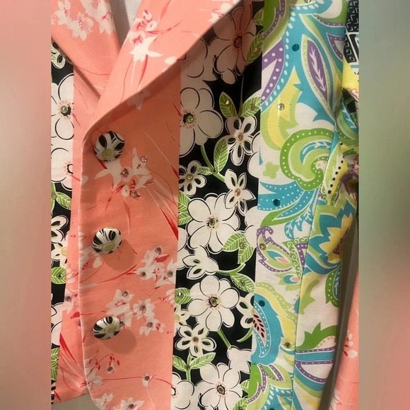 Lorizoni Colorful Blazer With‎ Crystals Size Medium - Picture 4 of 4